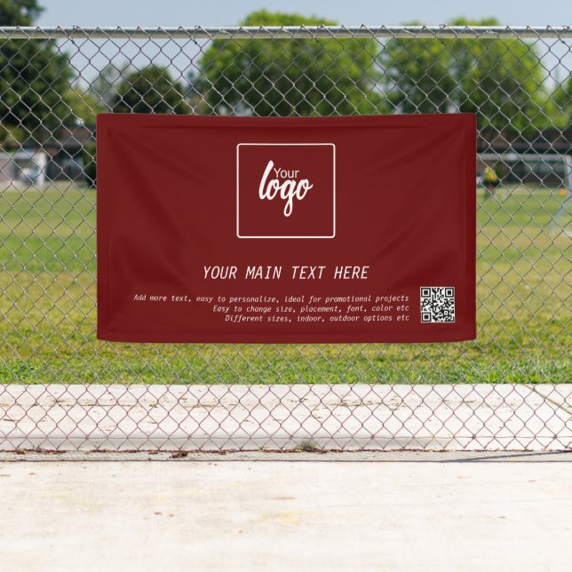 Your Own Business Logo Unique Personalised QR Code Banner (Insitu)