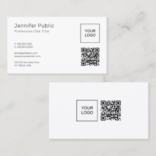 Your Own Company Logo QR Code Elegant Template Business Card