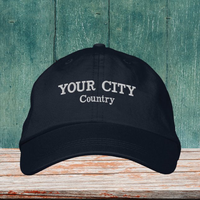Your own custom city town Embroidered Hat (Creator Uploaded)