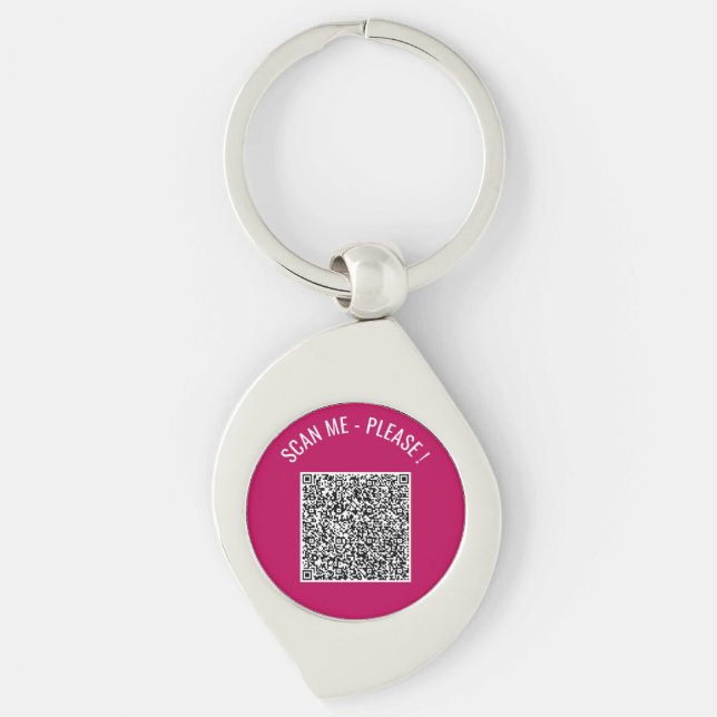 Your Own Design Scan Info QR Code Keychain (Front)