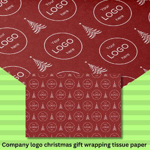 Your own logo company red christmas Tissue Paper