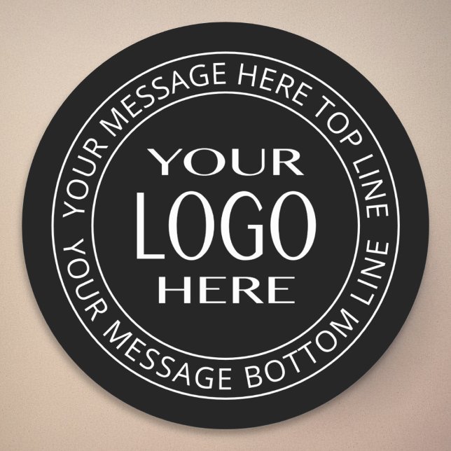 Your Own Logo & Customisable Circular Text Classic Round Sticker (Creator Uploaded)