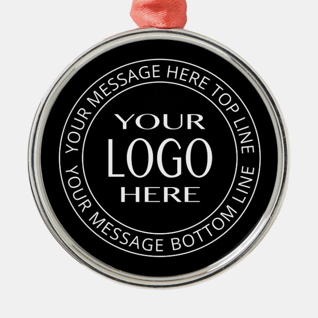 Your Own Logo & Customisable Circular Text Metal Tree Decoration (Front)