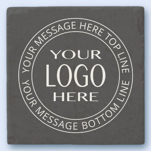 Your Own Logo & Customisable Circular Text Stone Coaster
