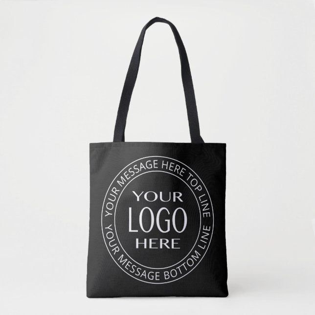 Your Own Logo & Customisable Circular Text Tote Bag (Front)