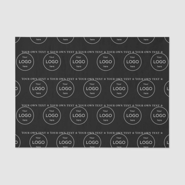 Your own logo here company black Tissue Paper (Front)