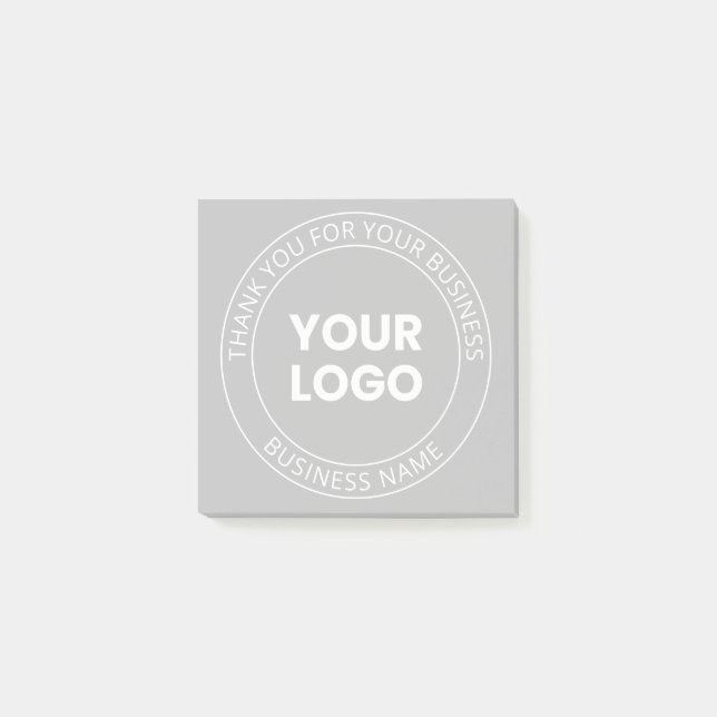 Your Own Logo & Thank You Editable Message Post-it Notes (Front)