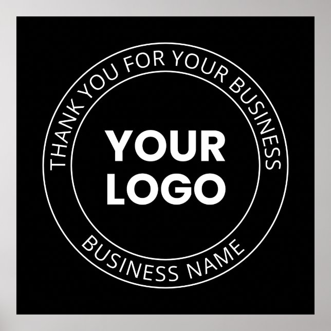 Your Own Logo & Thank You Editable Message Poster (Front)