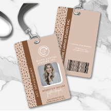 YOUR OWN LOGO Trendy Beige Boho Brown Employee ID