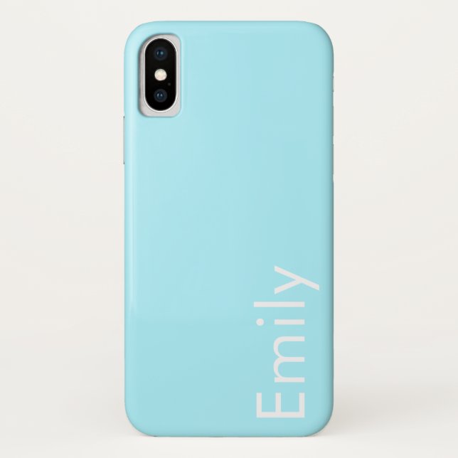 Your Own Name or Word | Soft Sky Blue Case-Mate iPhone Case (Back)