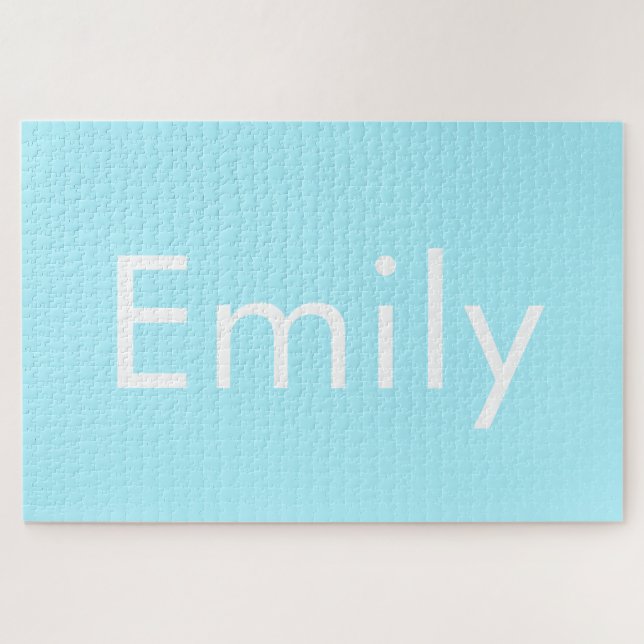 Your Own Name or Word | Soft Sky Blue Jigsaw Puzzle (Horizontal)