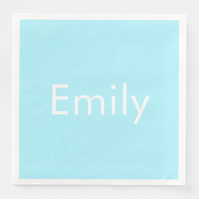 Your Own Name or Word | Soft Sky Blue Napkin (Front)