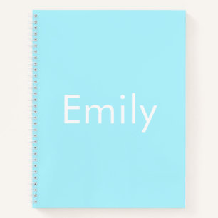 Your Own Name or Word   Soft Sky Blue Notebook