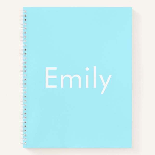 Your Own Name or Word | Soft Sky Blue Notebook (Front)