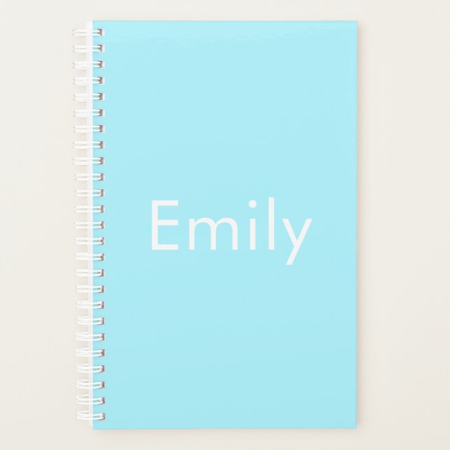 Your Own Name or Word | Soft Sky Blue Planner (Front)