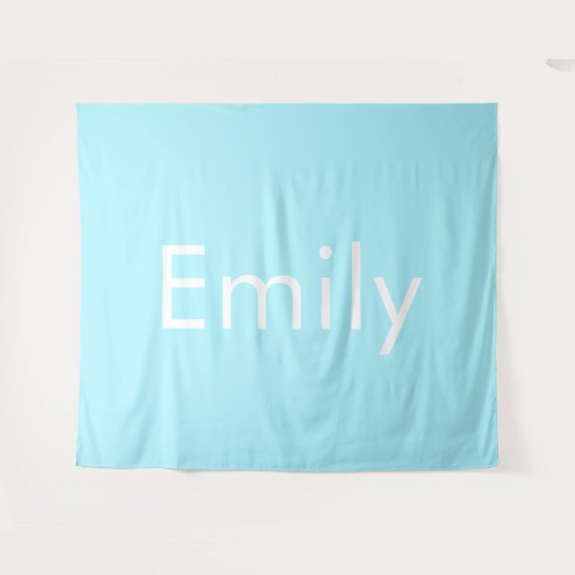 Your Own Name or Word | Soft Sky Blue Tapestry (Front (Horizontal))