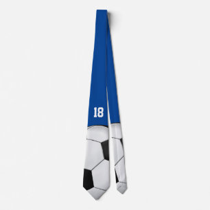 Your own number Football Soccer Deep Blue Tie
