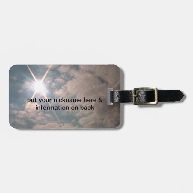 your own personal name &  info sky luggage tag (Front Horizontal)