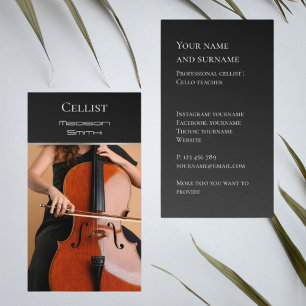 Your own photo cello cellist violin Business Card
