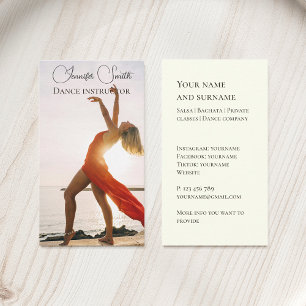 Your own photo dance teacher gold Business Card