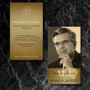 Your own photo financial advisor Business Card