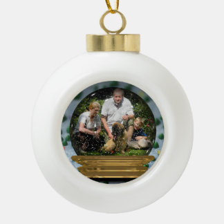 Your own photo in a Snowglobe Frame! - Ceramic Ball Christmas Ornament