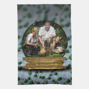 Your own photo in a Snowglobe Frame! - Tea Towel