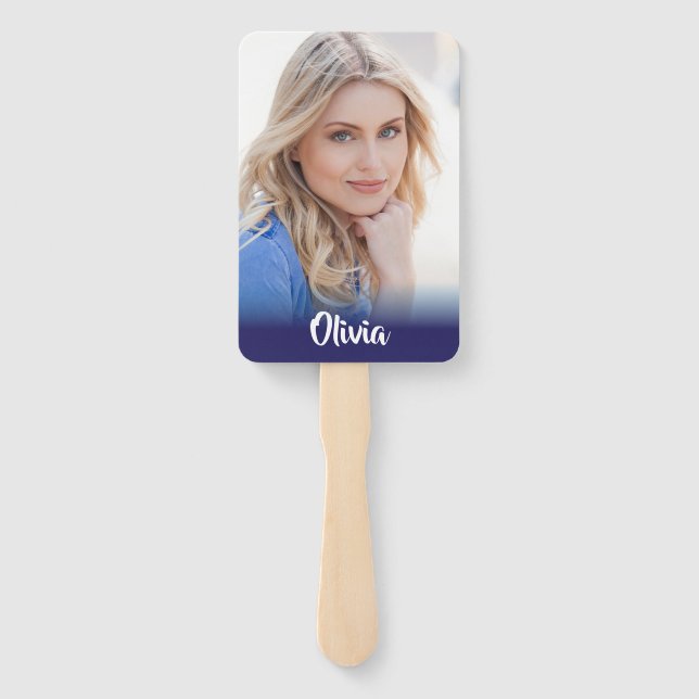 Your Own Photo Monogram Birthday Hand Fan (Back)
