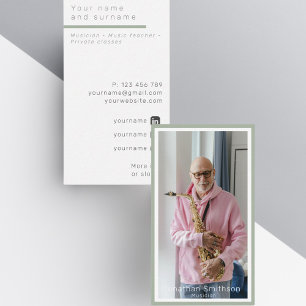 Your own photo musician saxophonist Business Card