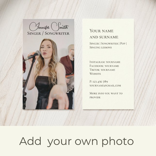 Your own photo singer songwriter Business Card (Creator Uploaded)