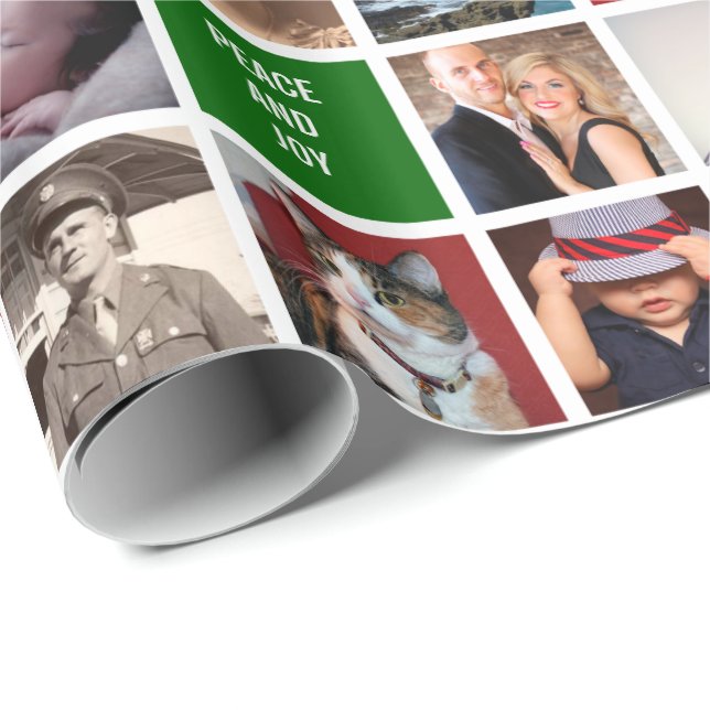 Your Own Photos | Custom 51-Image Collage Gift Wrapping Paper (Roll Corner)