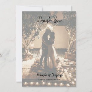 Your Own Photos Faded Wedding Thank You Card