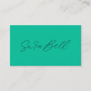 Your Own Signature Handwritten Upload Green Business Card