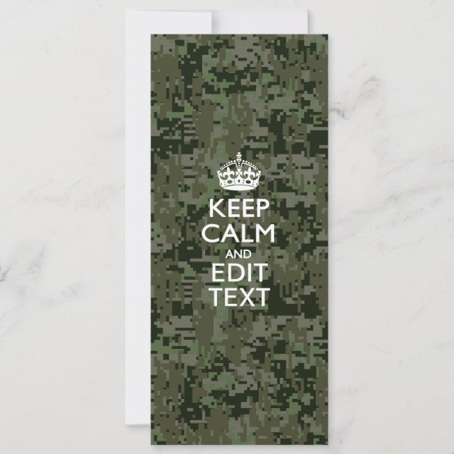 Your Own Text Digital Camo Woodland Keep Calm (Front)
