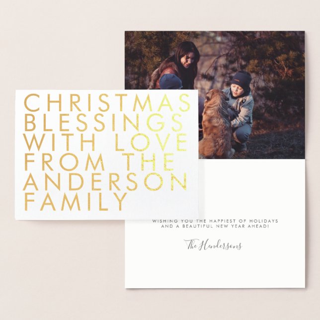 Your Own Text Gold Foil Greeting Card (Display)