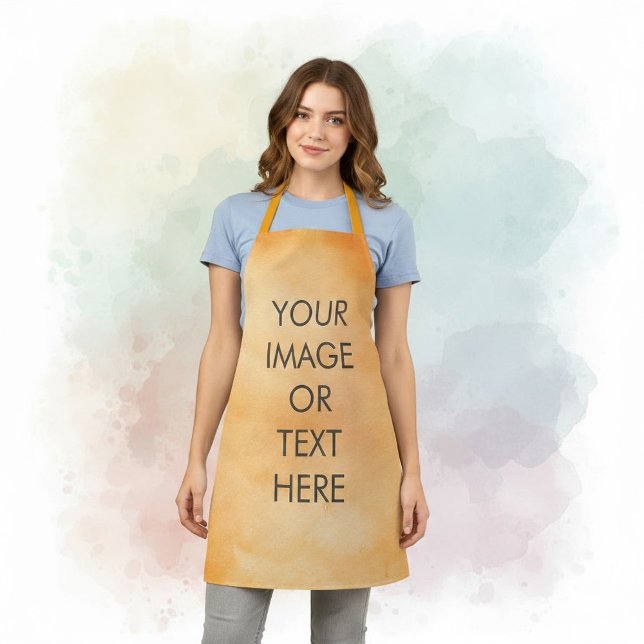 Your Own text watercolour orange Apron (Your Own text watercolour orange Apron.)