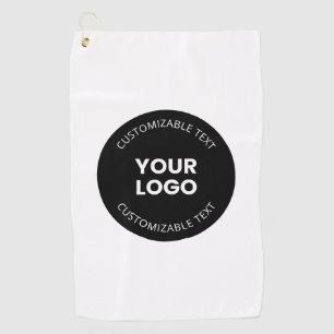 Your Own Uploaded Business Logo w/Editable Text Golf Towel