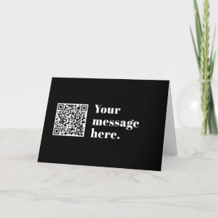 Your own Uploaded QR code & Editable Retro Text Card