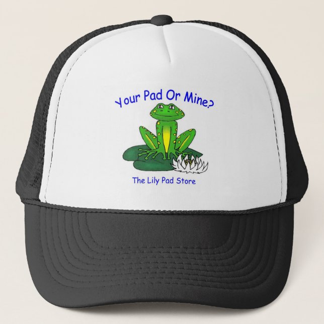 Your Pad or Mine - Black/Blue -  Trucker Hat (Front)