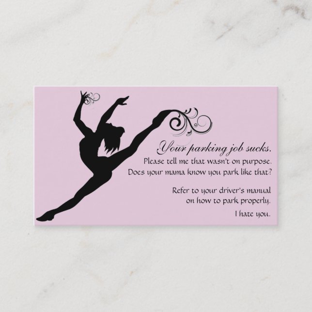 Your Parking Job Sucks Referral Card (Front)