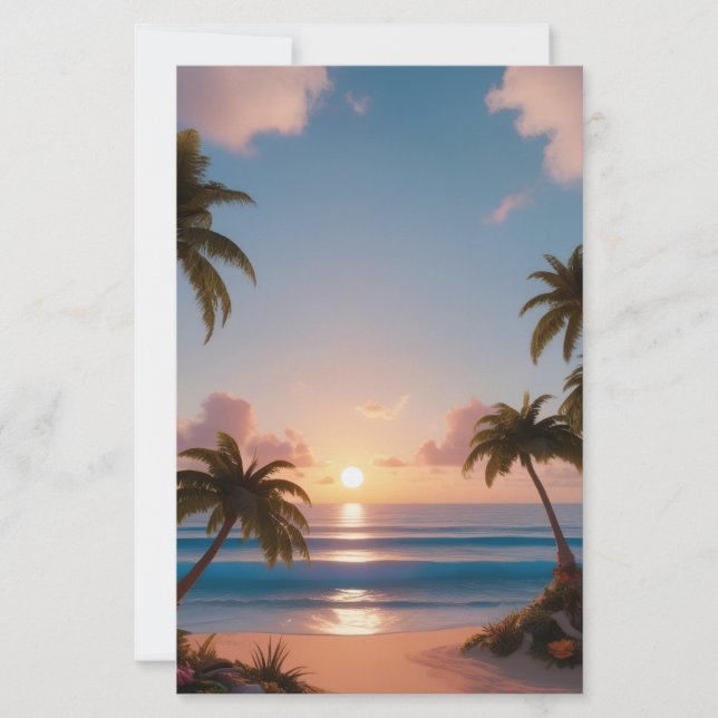Your Personal Beach Getaway Stationery (Front)