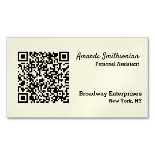 Your Personal QR Code Linked to Your URL  Magnetic Business Card