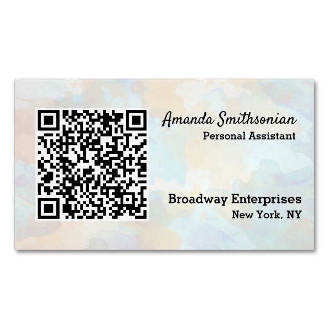 Your Personal QR Code Linked to Your URL  Magnetic Business Card (Front)