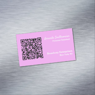 Your Personal QR Code Linked to Your URL Purple  Magnetic Business Card
