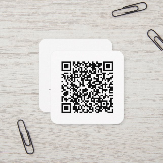 Your Personal QR Code Linked to Your URL Square Bu Business Card (Front/Back In Situ)