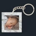 Your Personalised Elegant Blue Grey Marble Pattern Key Ring<br><div class="desc">Unique,  classic,  cute and decorative keychain with a beautiful blue grey brown marble pattern. With the option to customise or personalise with name,  text,  and photo of your choice. This photo display makes an excellent keepsake gift for grandparents or new parents!</div>
