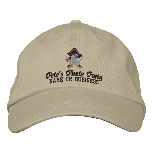 Your Personalised Pirate Embroidery Embroidered Hat (Front)