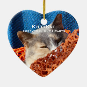 YOUR Pet Cat or Dog PHOTO Personalized Memorial Ceramic Tree Decoration