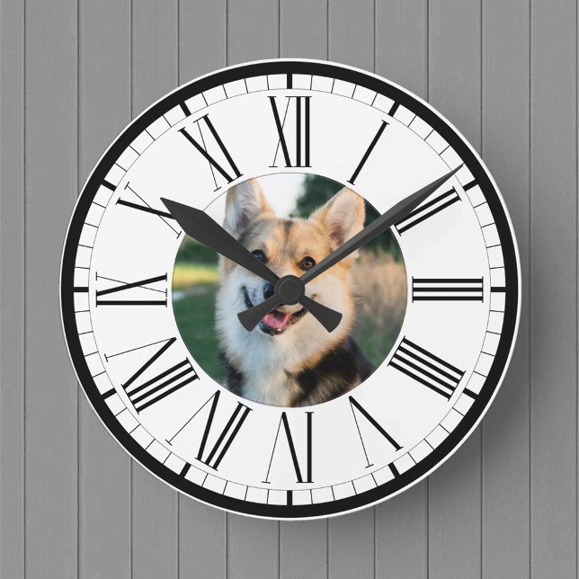 Your Pet Dog or Cat Photograph on a Personalised Round Clock (Creator Uploaded)