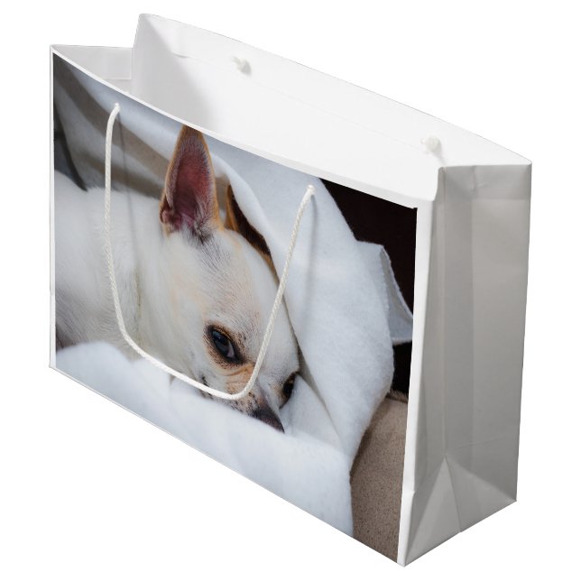 Your pet dog puppy custom photo chihuahua large gift bag (Front Angled)